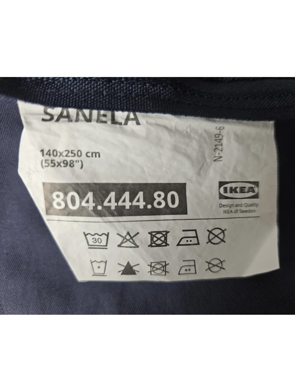 IKEA Sanela Navy Blue Velvet Curtain Panels Set of 2, Darkening 55” x 98